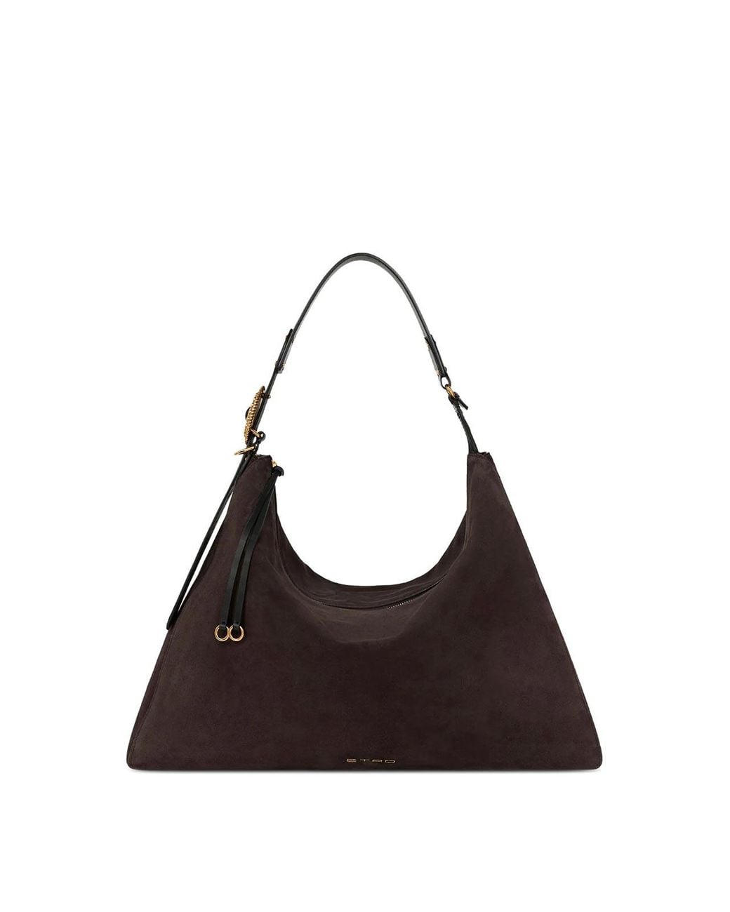 Etro Black Hobo Rosette Suede Bag