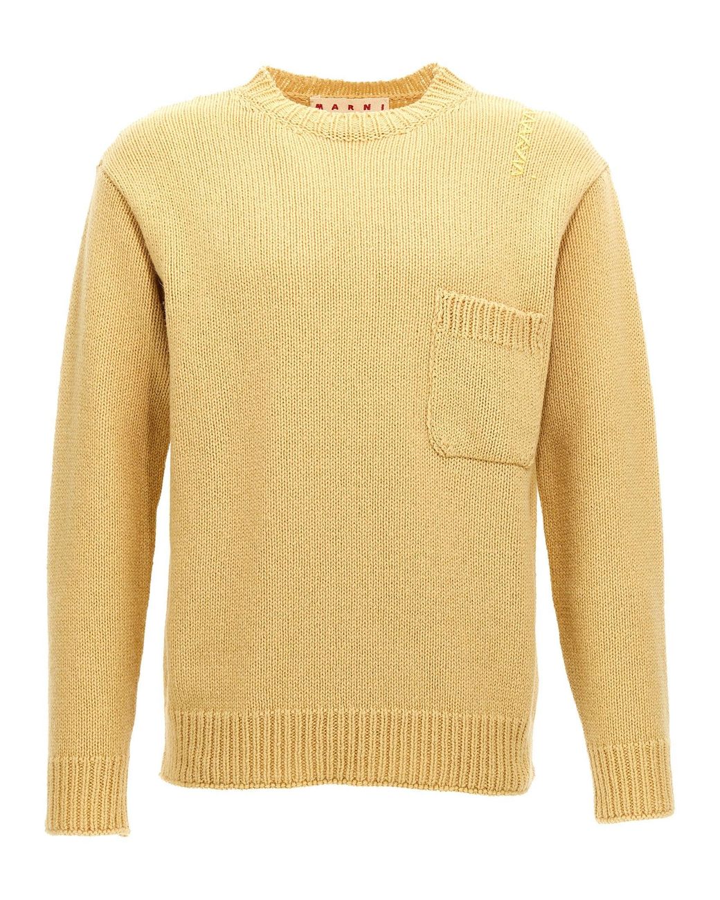 Marni Yellow Crew Neck Wool Sweater for men