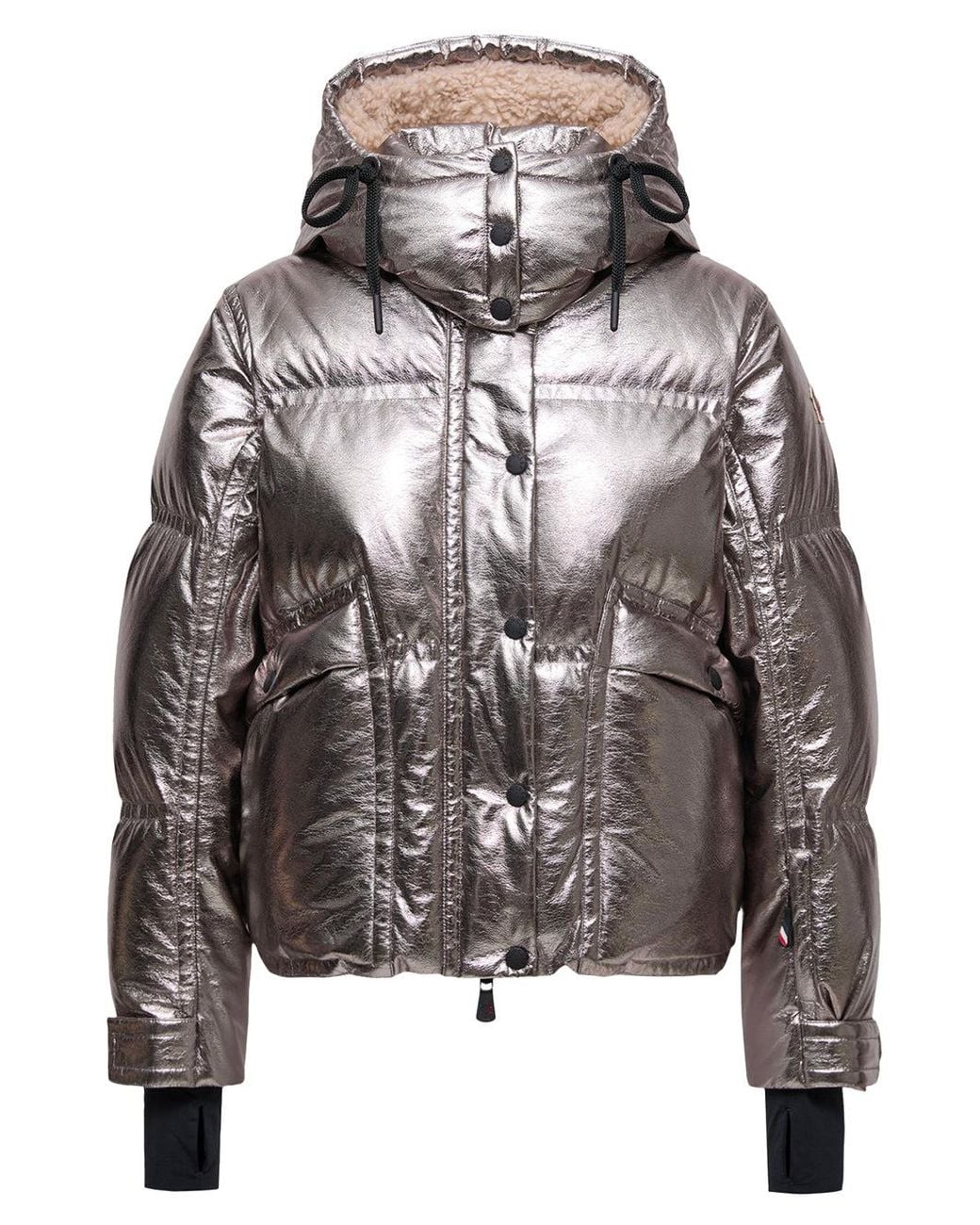 Moncler Gray Moncler Calaque Metallic Hooded Insulated Ski Jacket