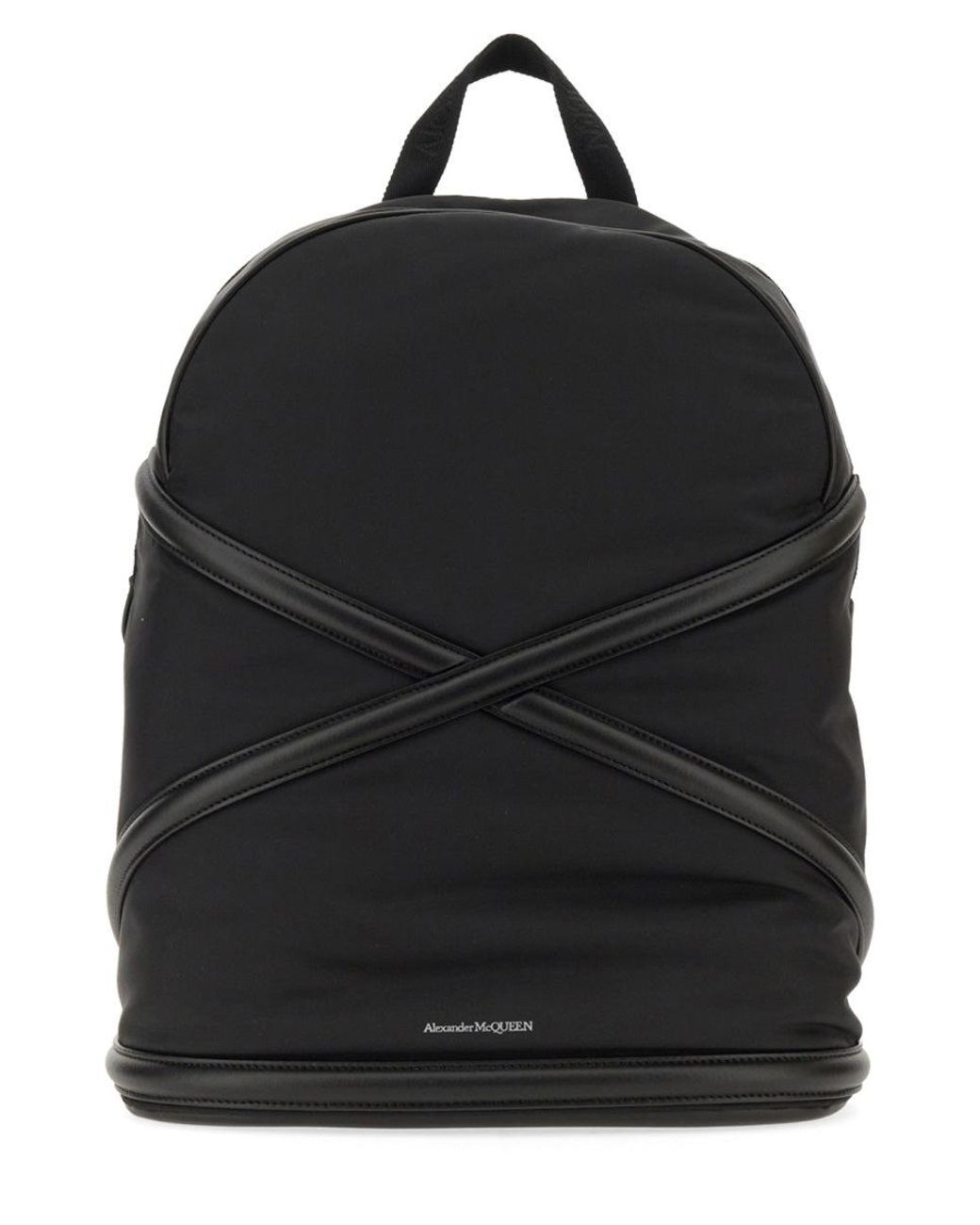 McQueen Black Logo-print Shell Backpack