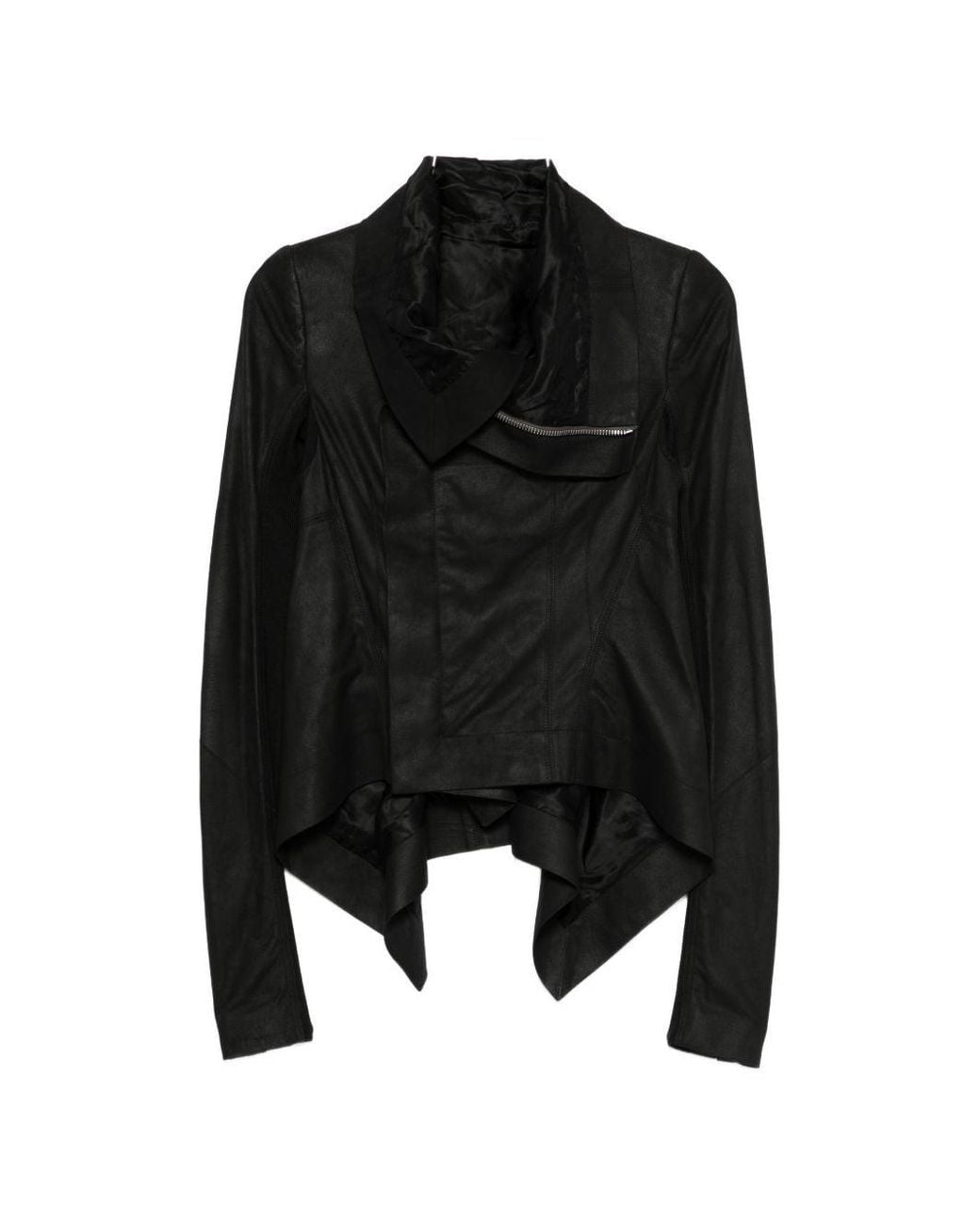 Rick Owens Black Leather Jacket