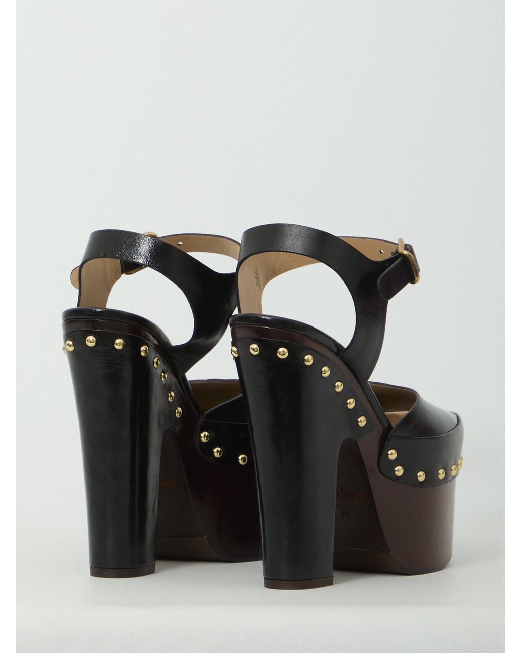 Chloé Black Meret Platform Clogs Sandals