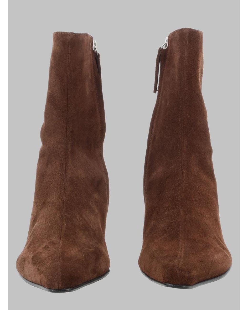 Alohas Brown Pointed-Toe Suede Ankle Boots