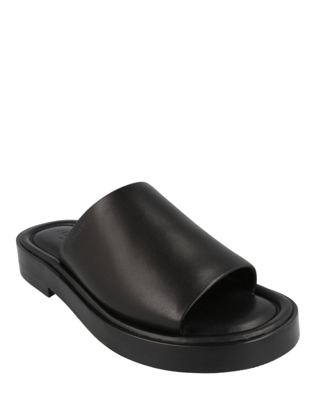 Ferragamo Black Giuone Leather Mule for men
