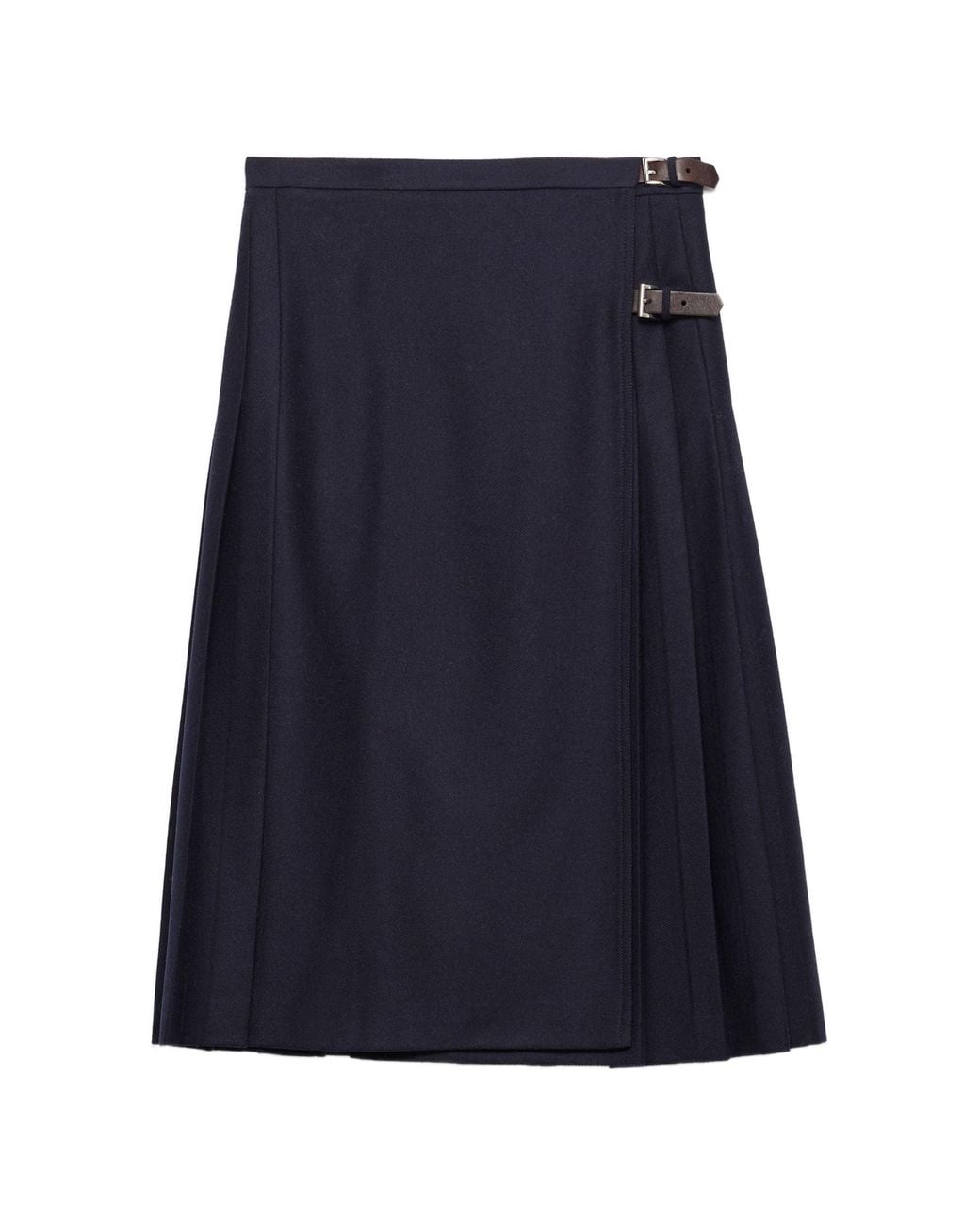 Prada Blue Re-Wool Midi Skirt