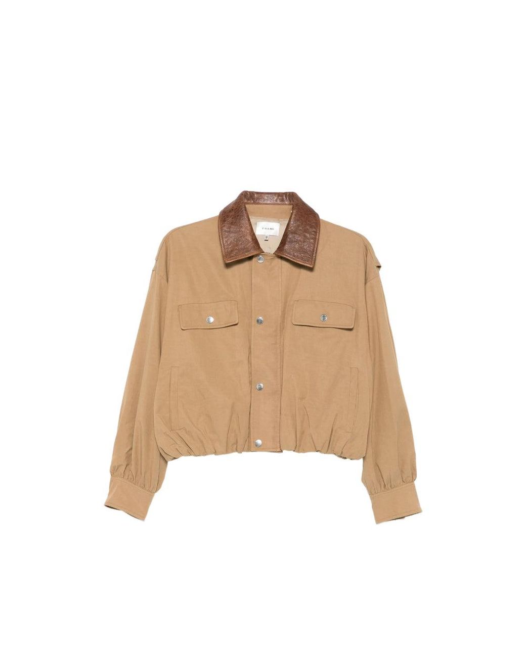 FRAME Natural Bomber Jacket Camel Leather
