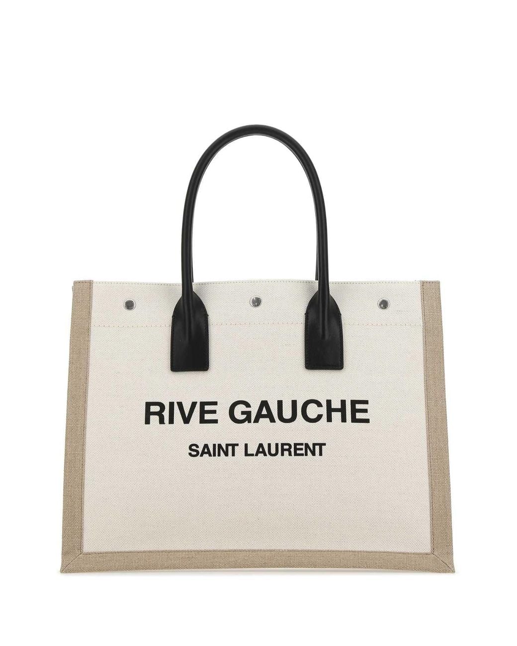 Saint Laurent Natural Sand Canvas Big Rive Gauche Shopping Bag