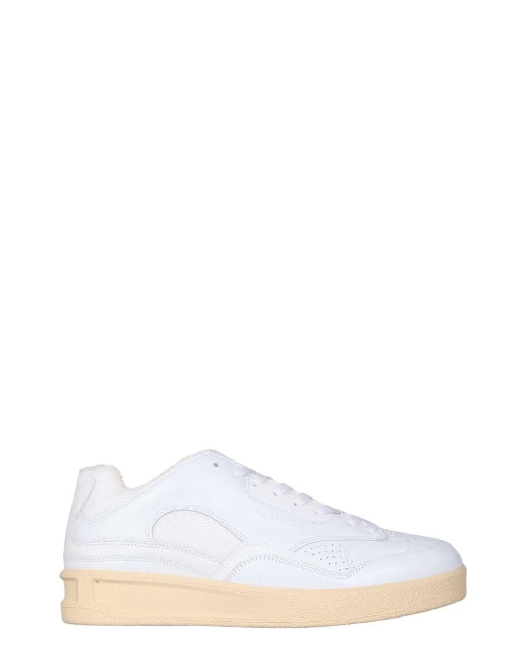 Jil Sander White Leather Sneakers for men