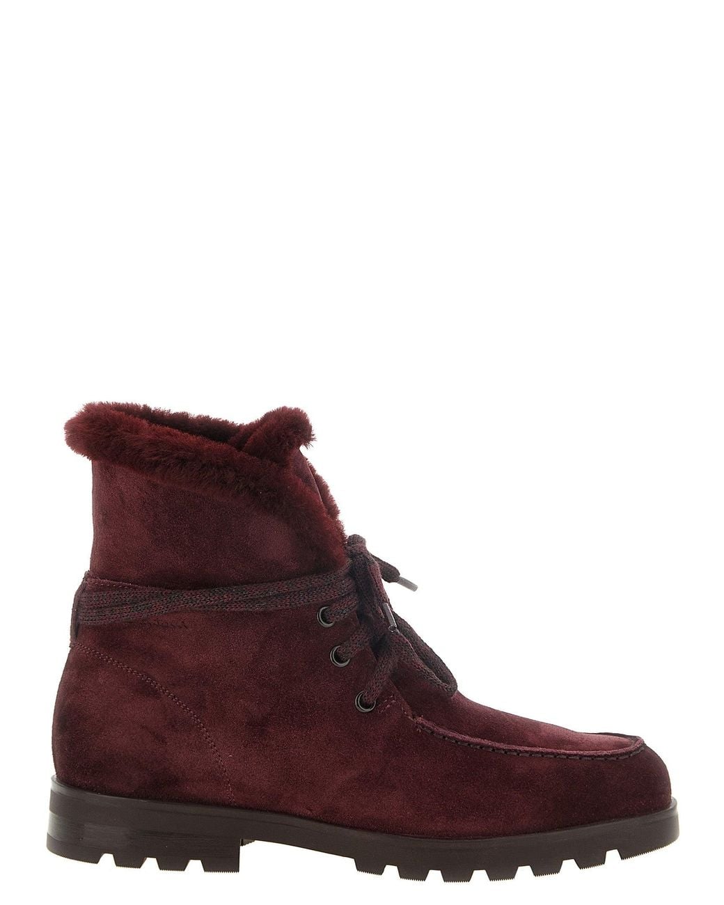 Santoni Red Suede Ankle Boots