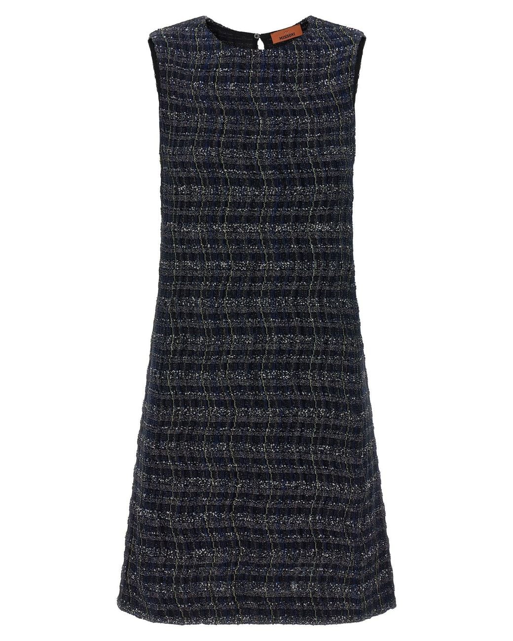 Missoni Blue Check Pattern Dress