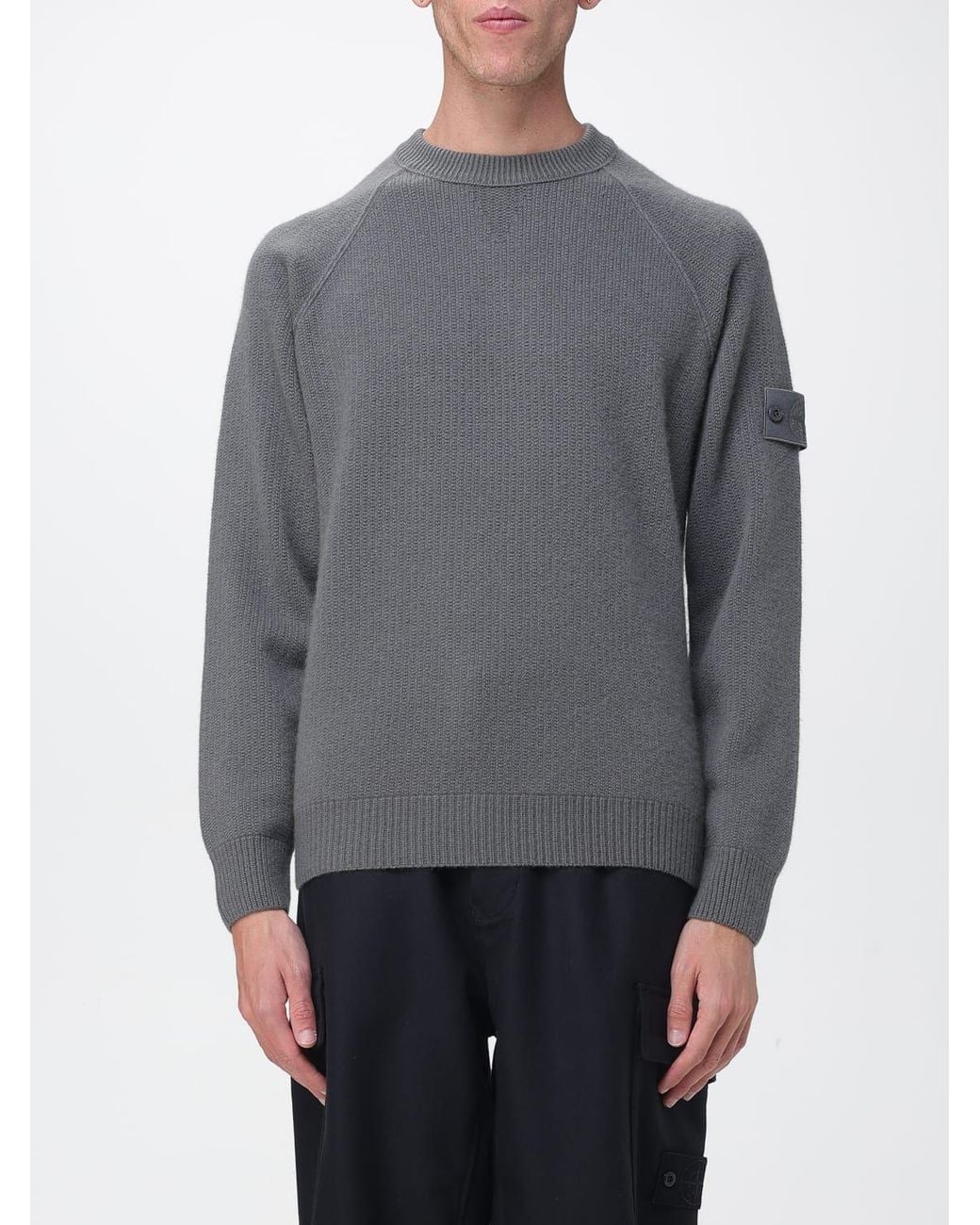 Stone Island Gray Jersey C/Round for men