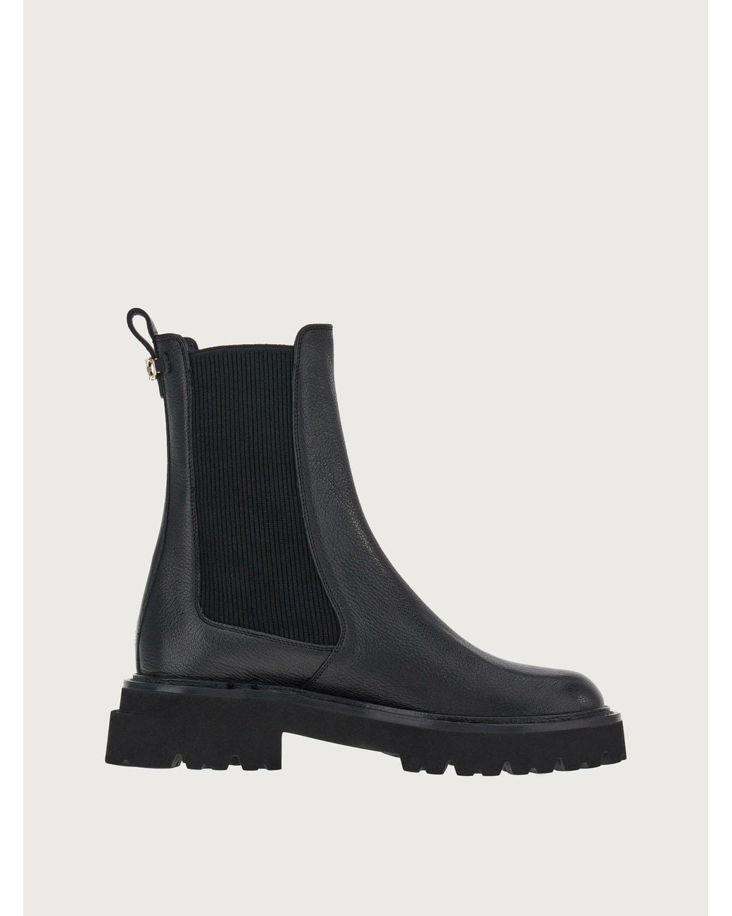Ferragamo Black Oderico Bootie, Leather
