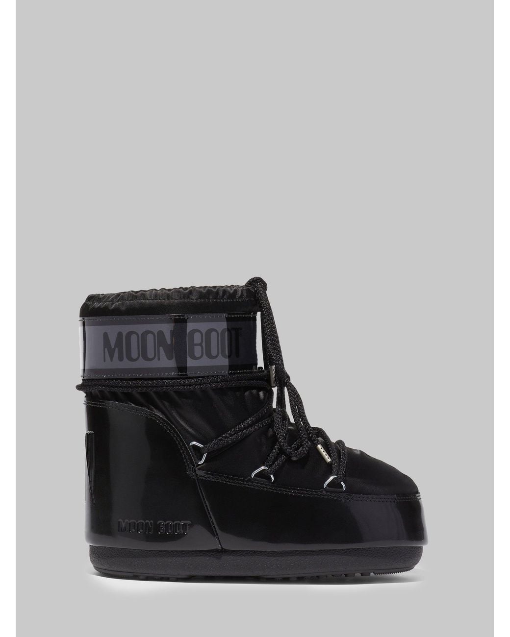 Moon Boot Satin Icon Low Glance Boots in Black | Lyst