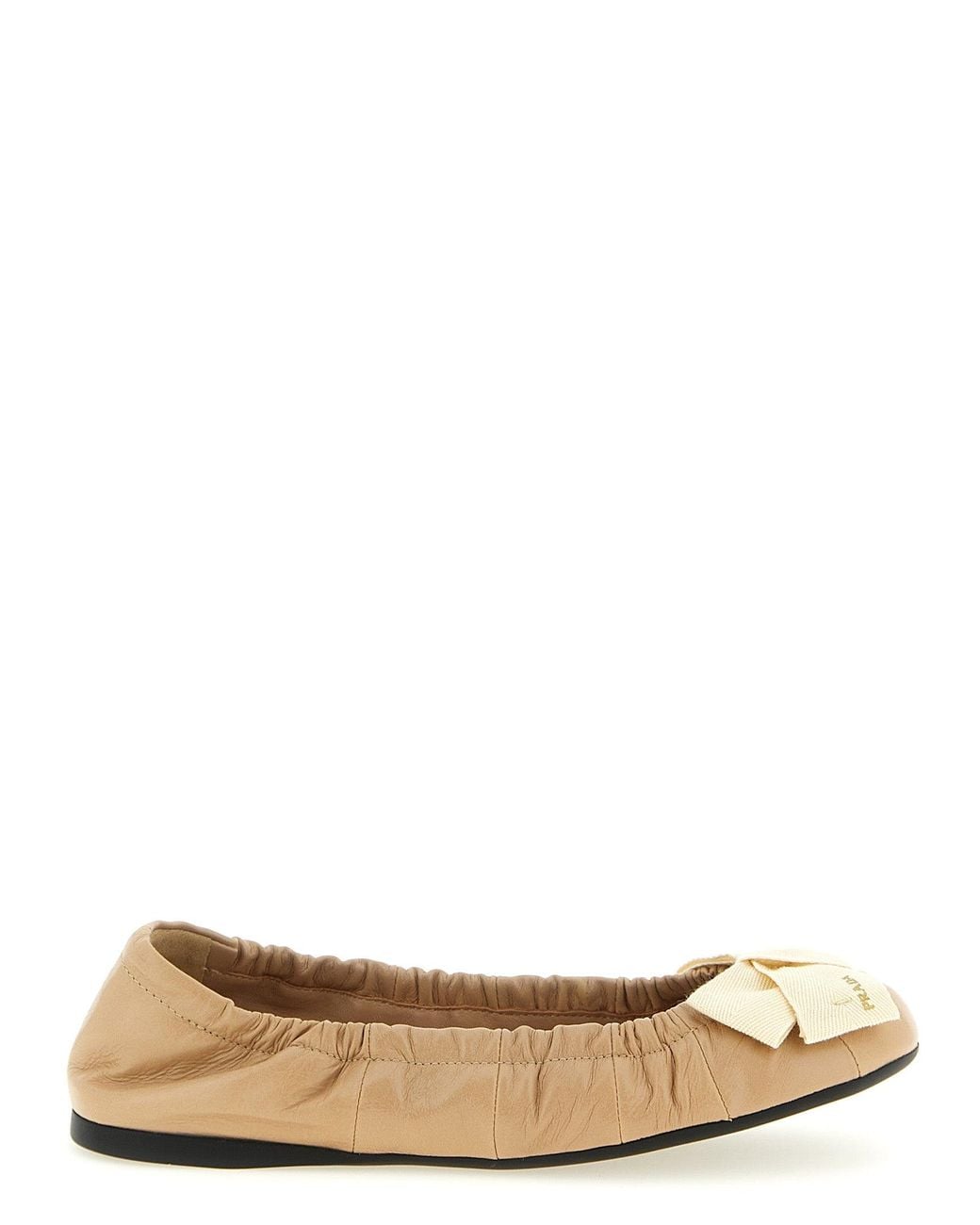 Prada Brown Bow Ballet Flats