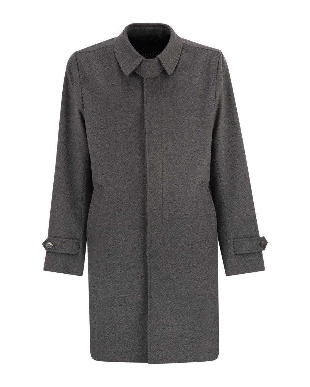 Herno Gray Wool And Cashmere Coat