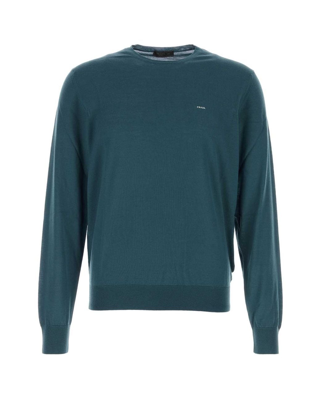Prada Blue Crew Neck Sweater for men