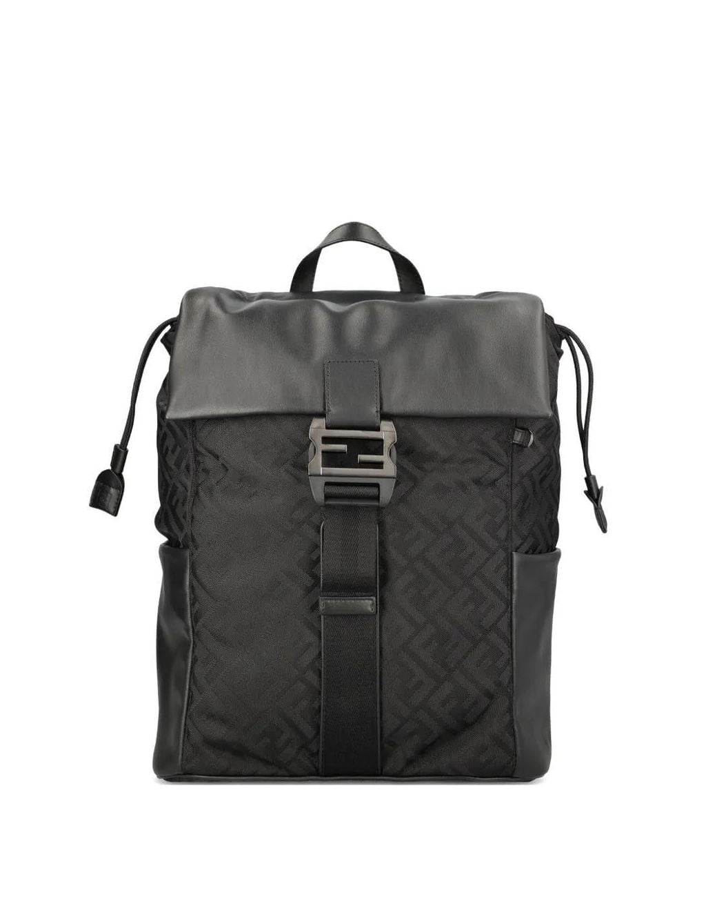 Fendi Black Buckled Flux Backpack