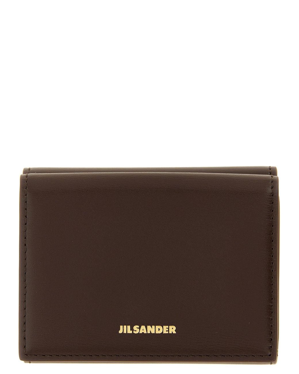 Jil Sander Brown Mini Leather Wallet