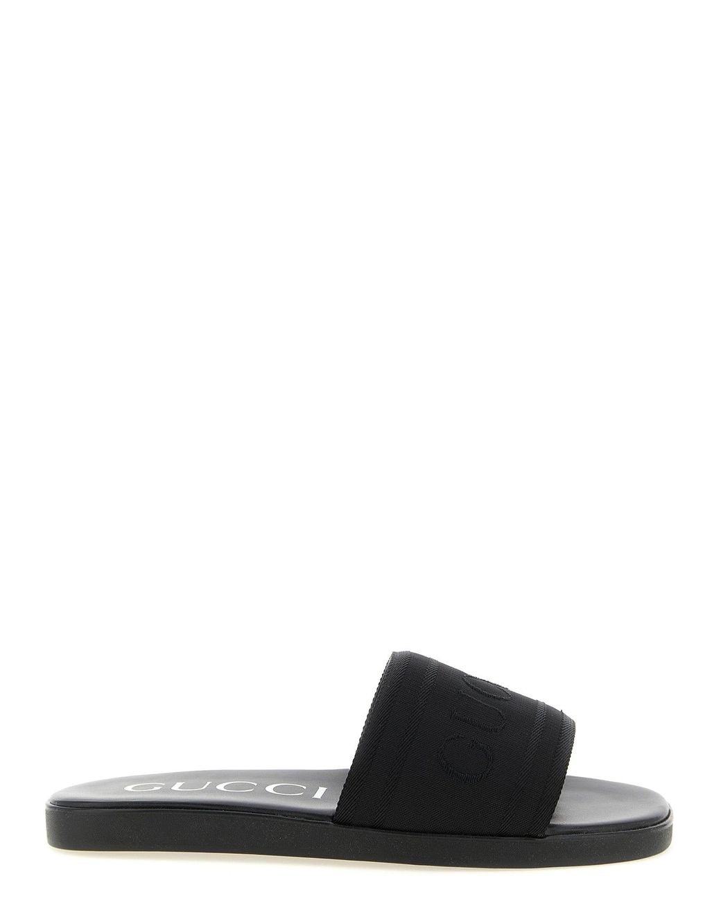 Gucci Black Logo Slides for men