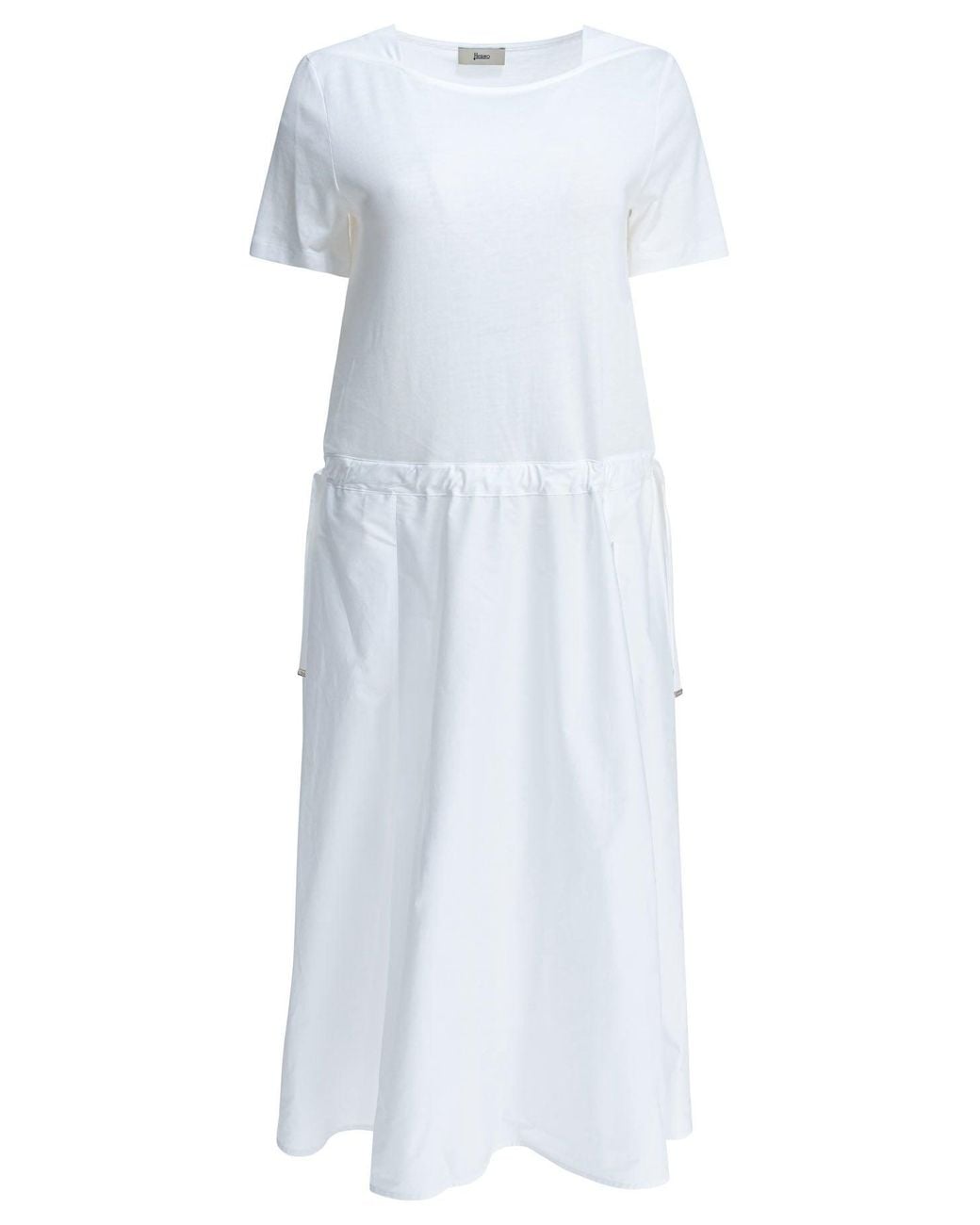 Herno White Flared Midi Dress
