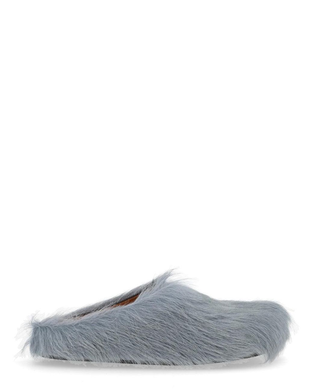 Marni Gray Calf Hair And Leather Sabot for men
