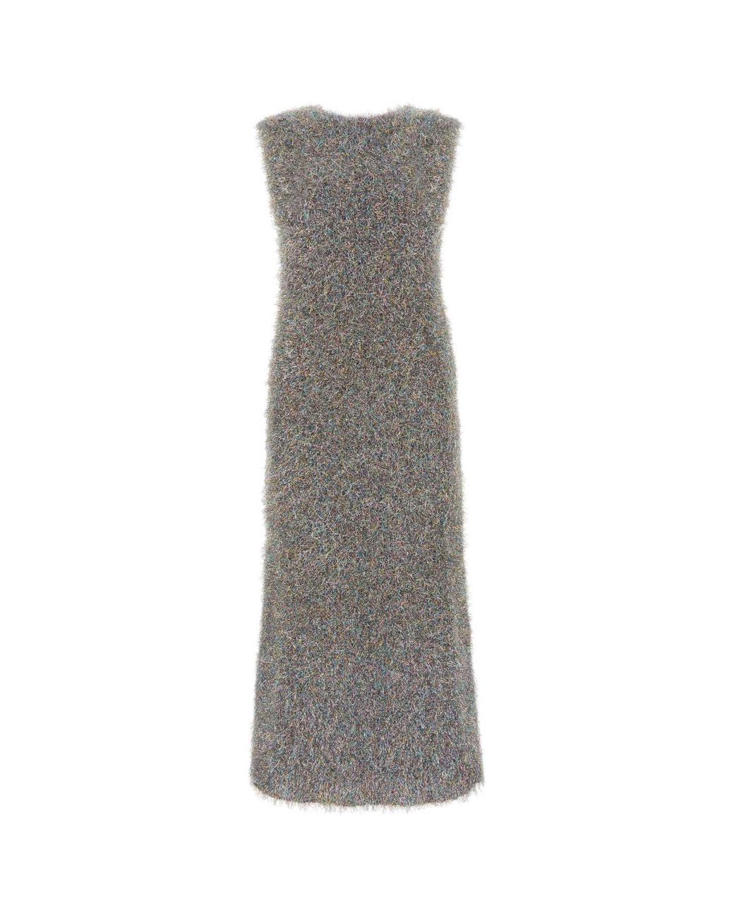Jil Sander Gray Polyester Blend Dress