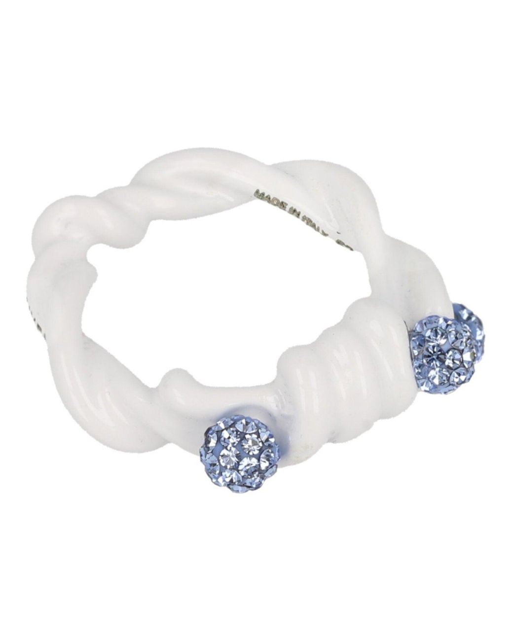 Givenchy White Twisted Crystal Ring