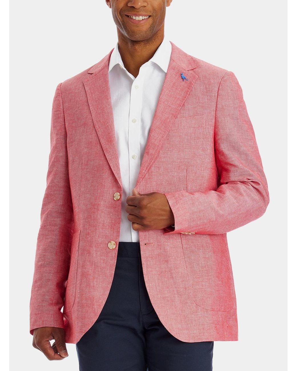 Tailorbyrd Nantucket Linen Blend Textured Sport Coat In Pink For Men Lyst 