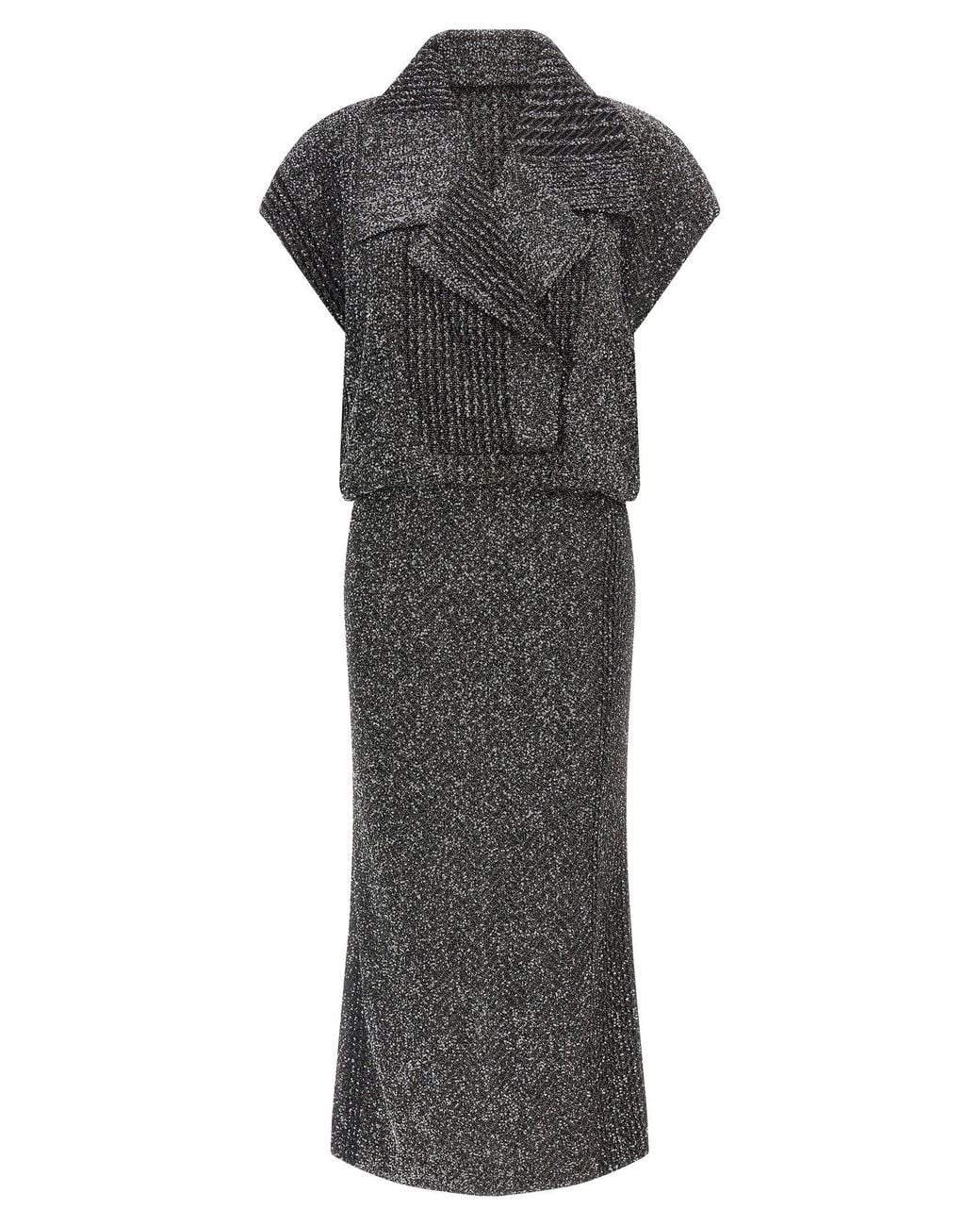 Missoni Gray Sequin Zigzag Dress