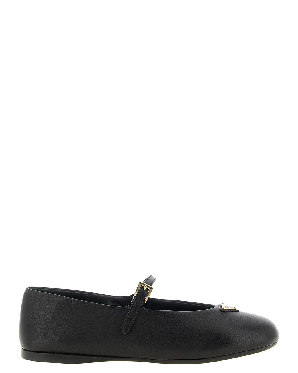 Prada Black Nappa Ballet Flats