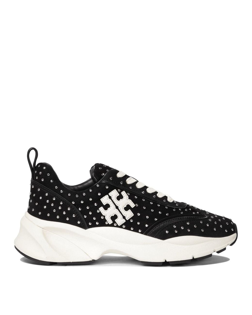 Tory Burch Black Good Luck Studded Trainer