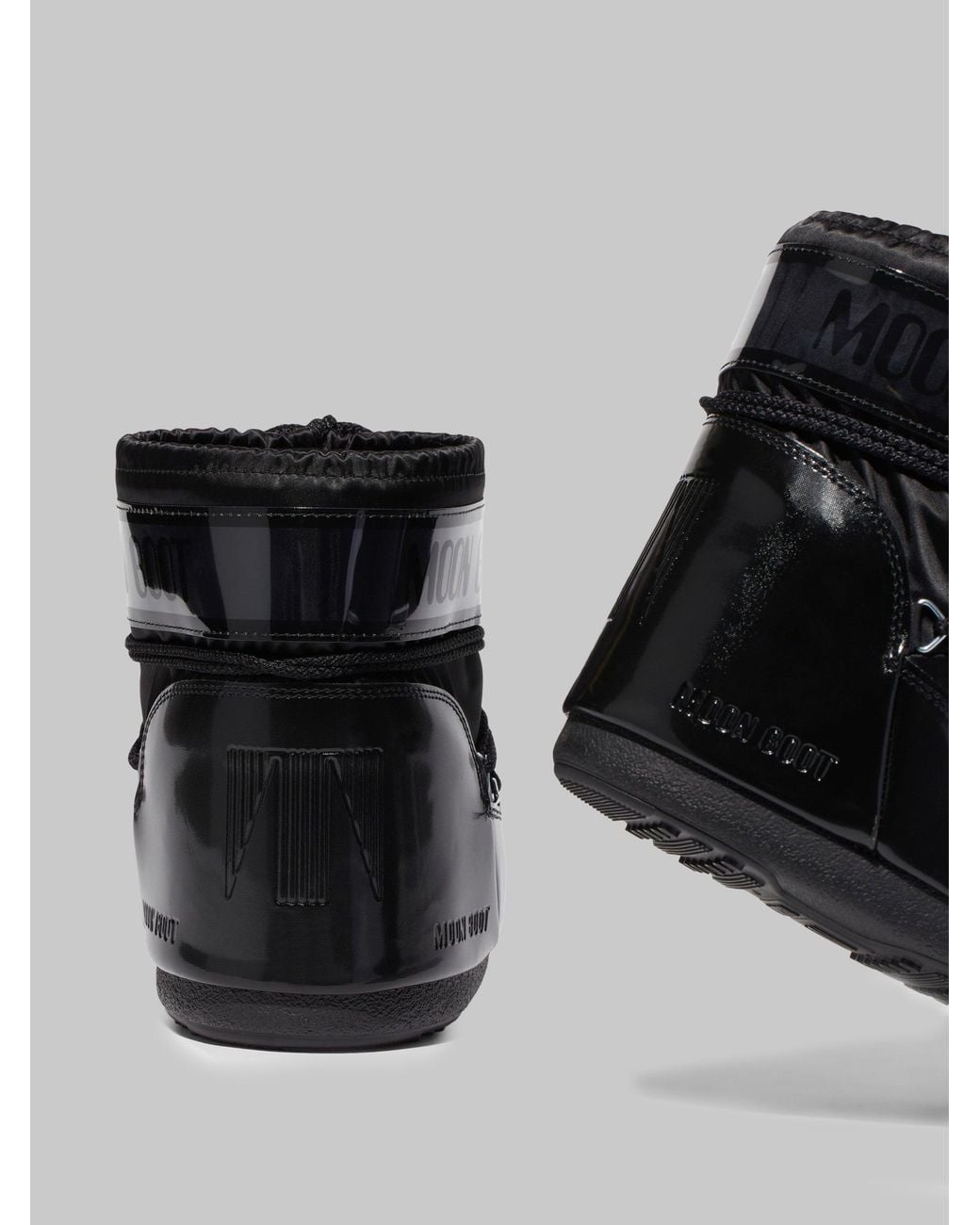 Moon Boot Satin Icon Low Glance Boots in Black | Lyst