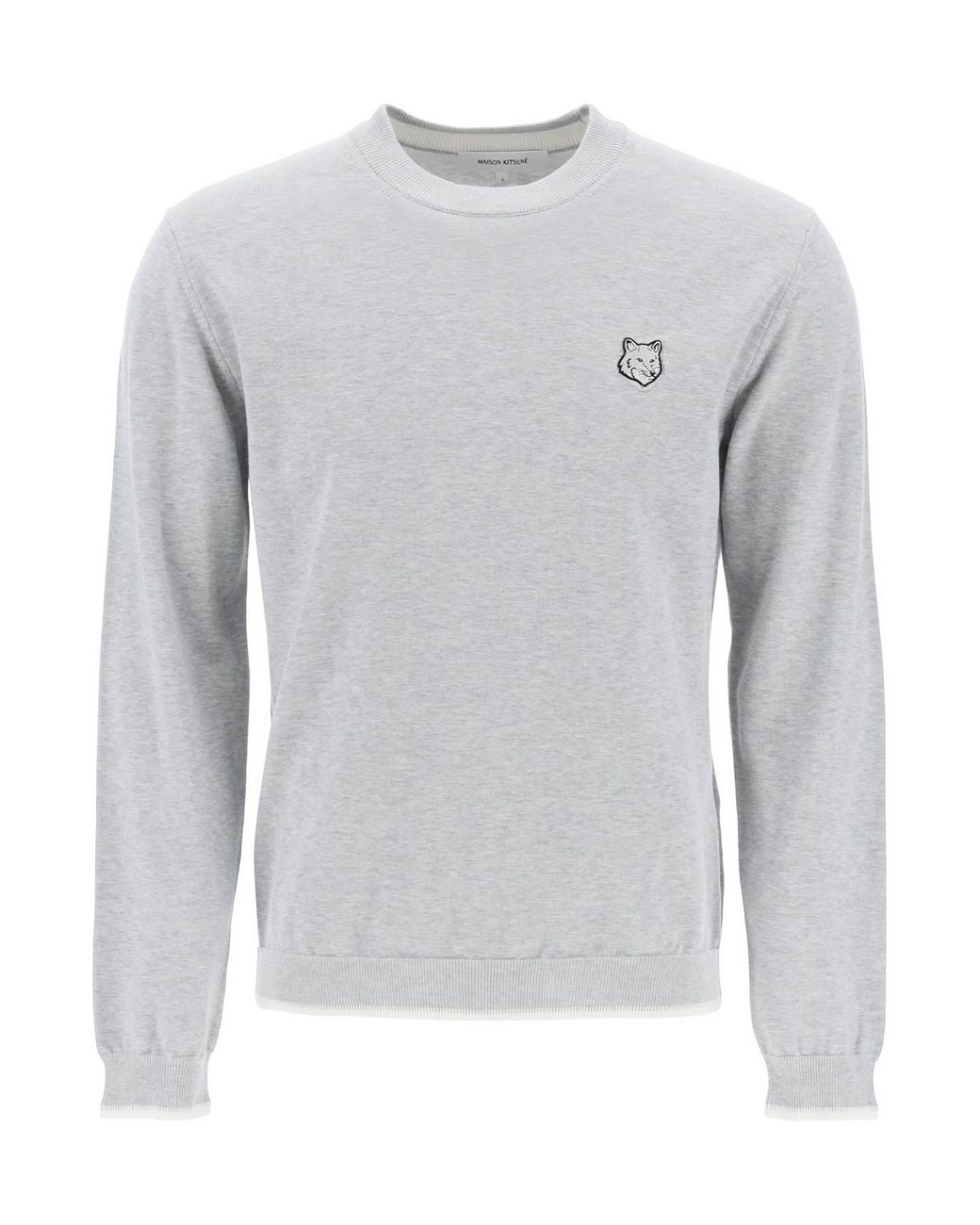 Maison Kitsuné Gray Bold Fox Head Pullover Swe for men