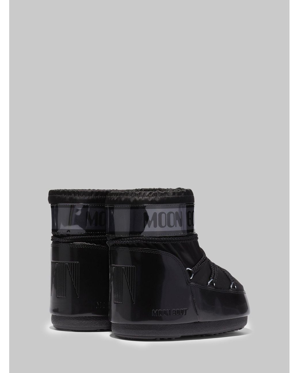 Moon Boot Satin Icon Low Glance Boots in Black | Lyst