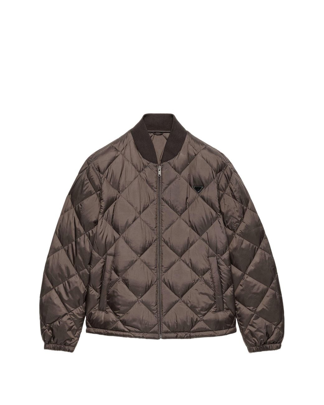 Prada Brown Short Technical Fabric Down Jacket