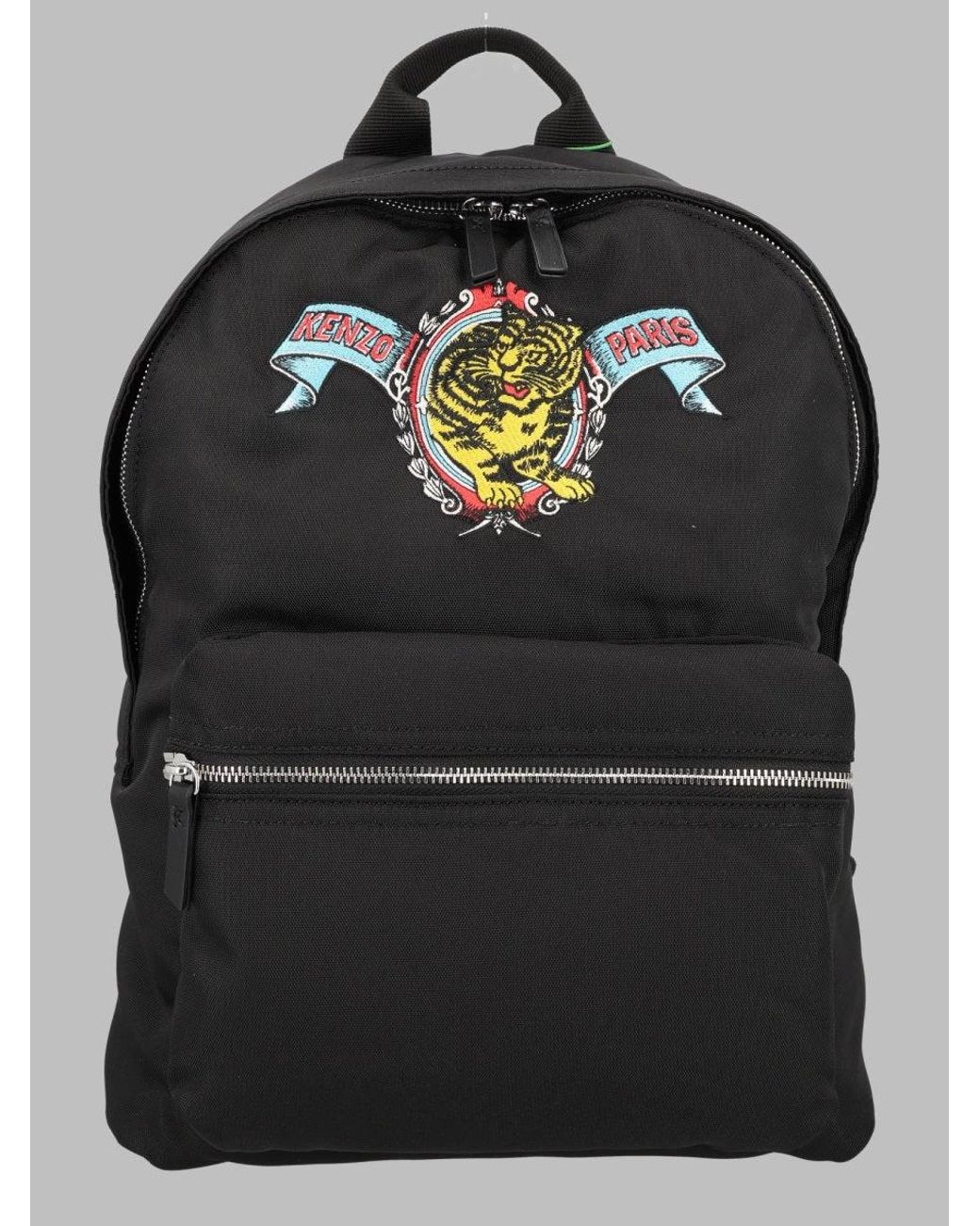KENZO Black Tiger Crest Backpack for men