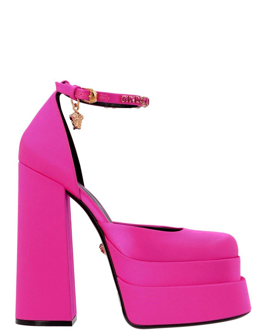 Versace Pink Medusa Aevitas Double Platform Pumps