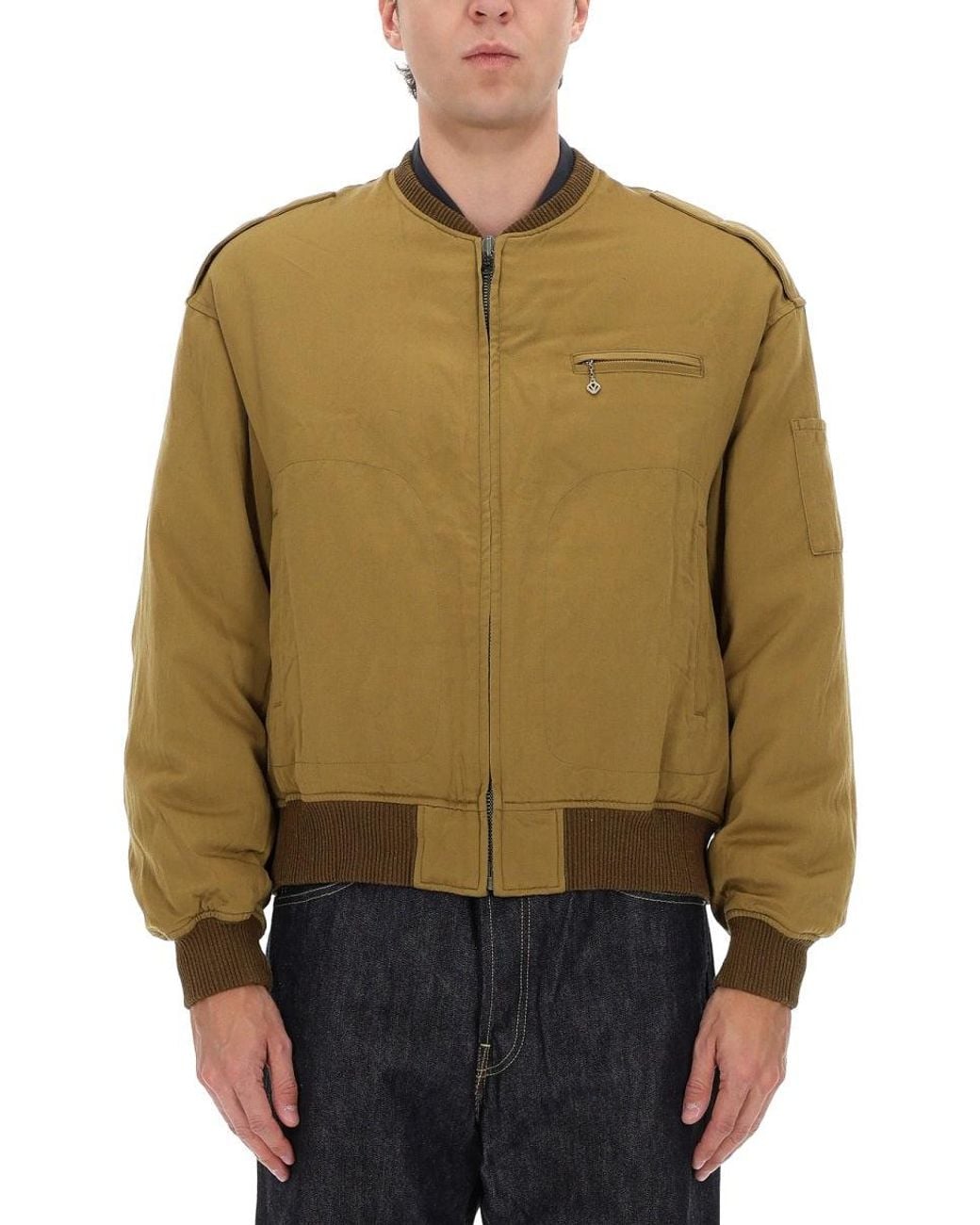 Visvim Green Wool-Linen Bomber Jacket for men