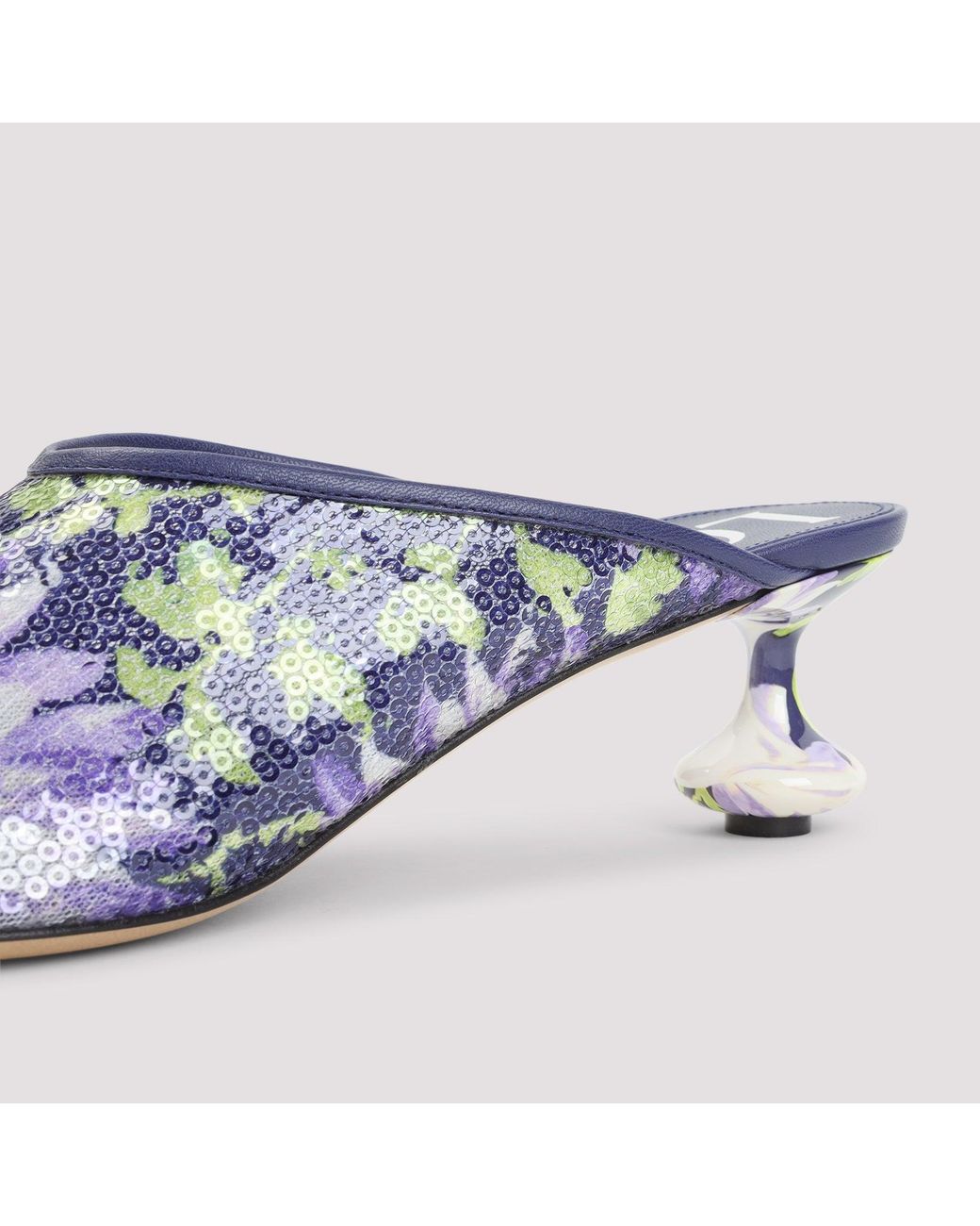 Loewe White Toy 45 Sequins Mules