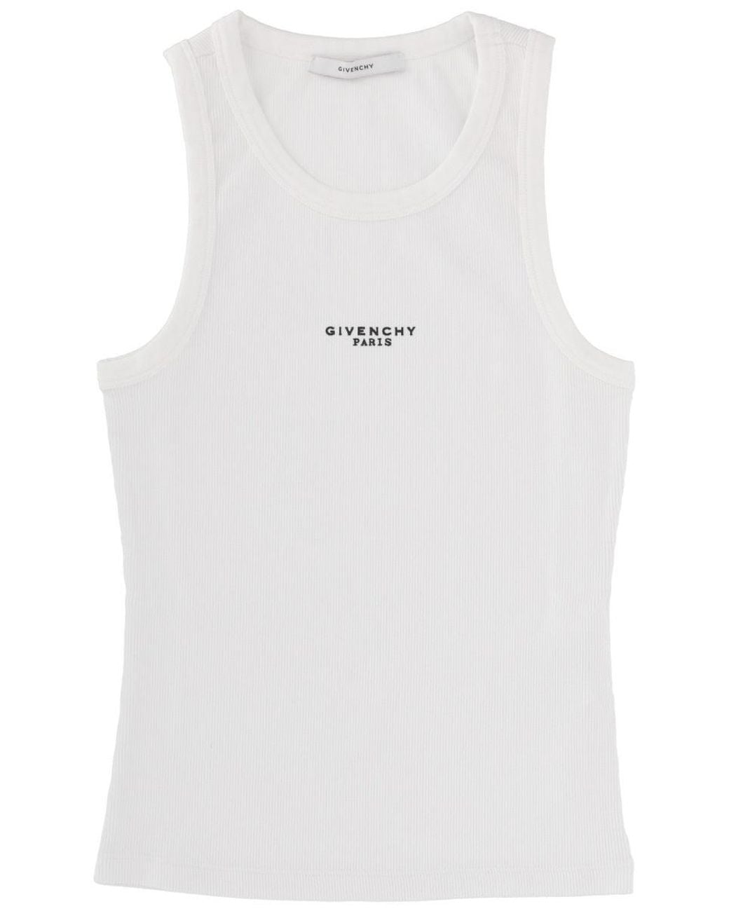 Givenchy White Logo Slim Fit Tank Top Cotton