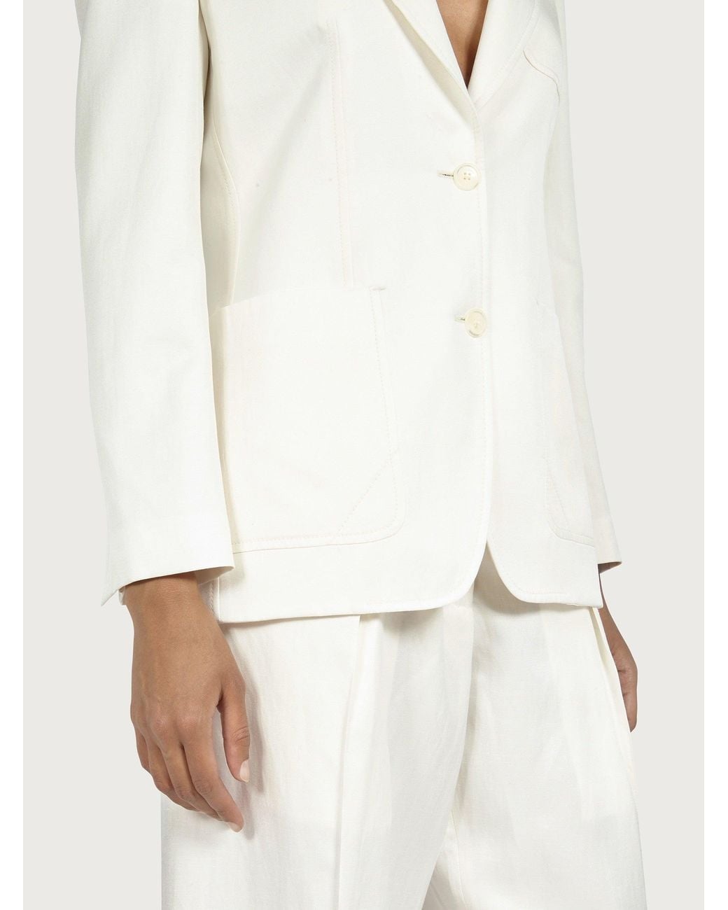 Ferragamo White Blazer, Single-Breasted