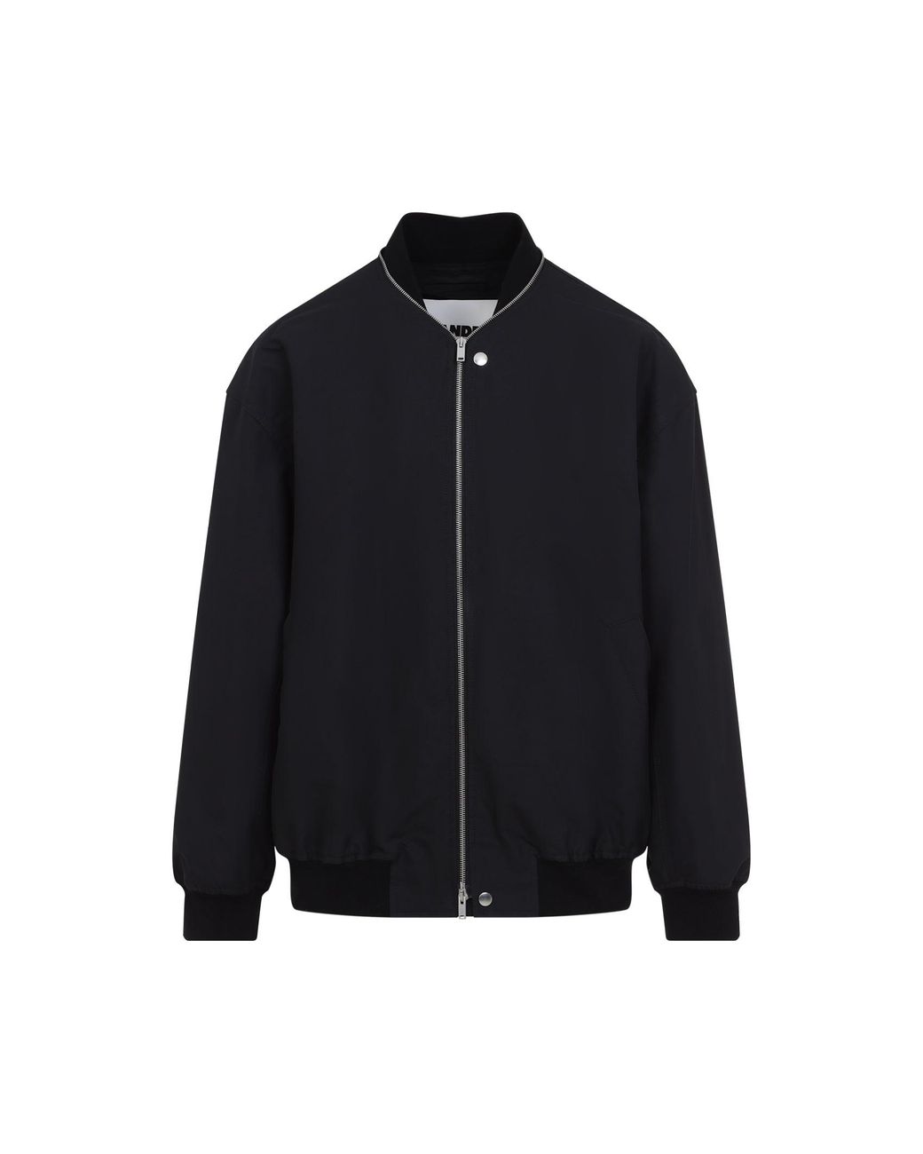 Jil Sander Black Bomber Jacket With Ribbed Cuffs for men