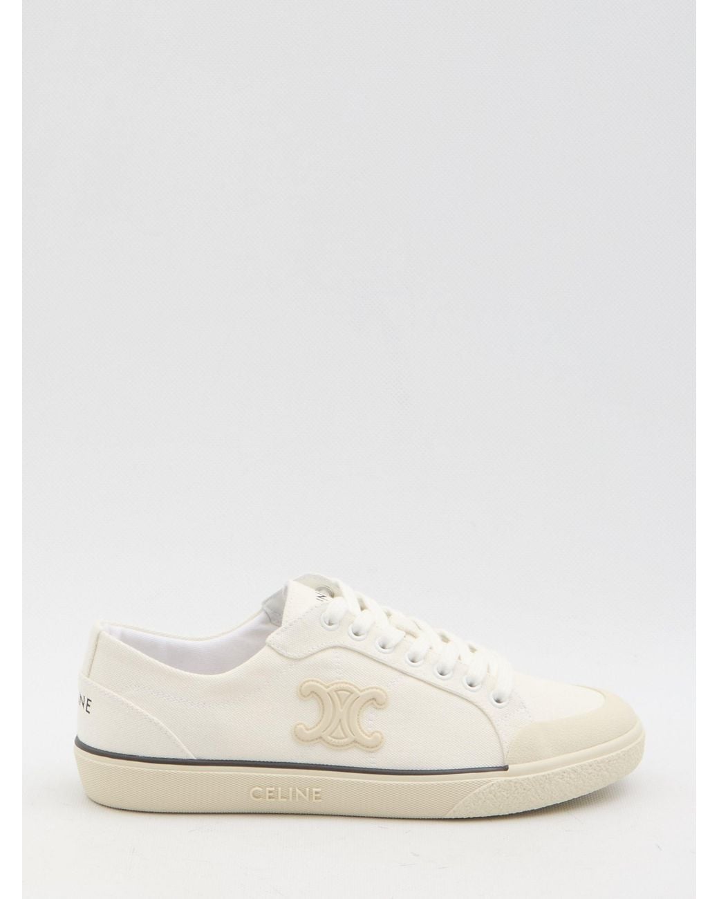 Céline White Triomphe Low-Top Sneakers
