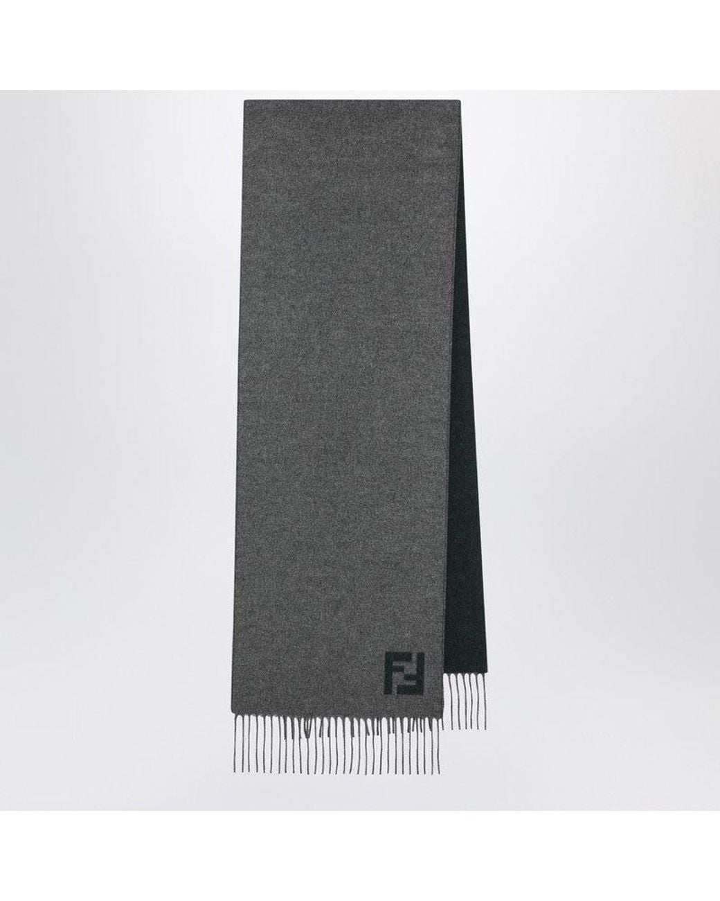 Fendi Gray Wool And Cashmere Scarf for men