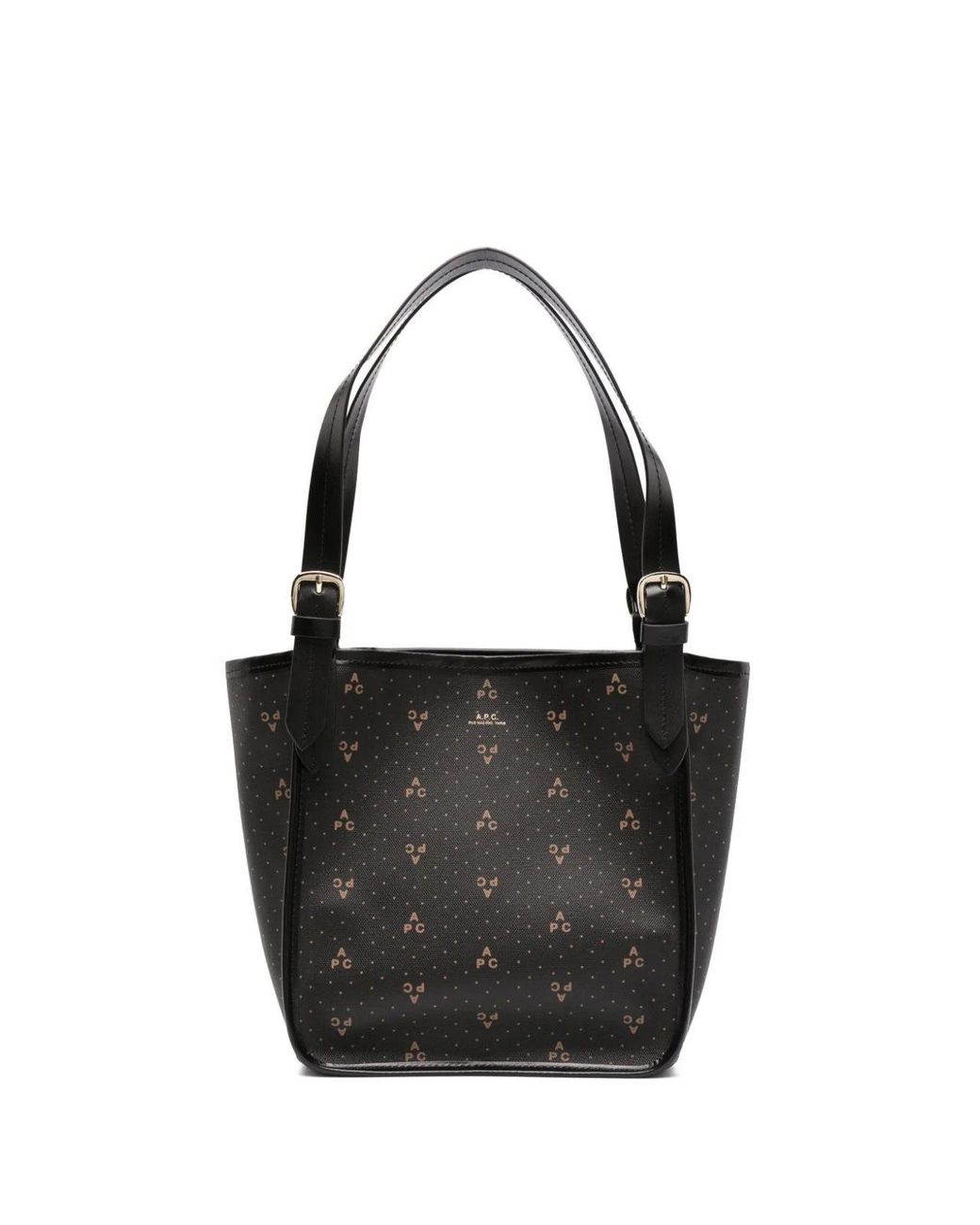 A.P.C. Cabas Poppy Small Tote Bag in Black | Lyst