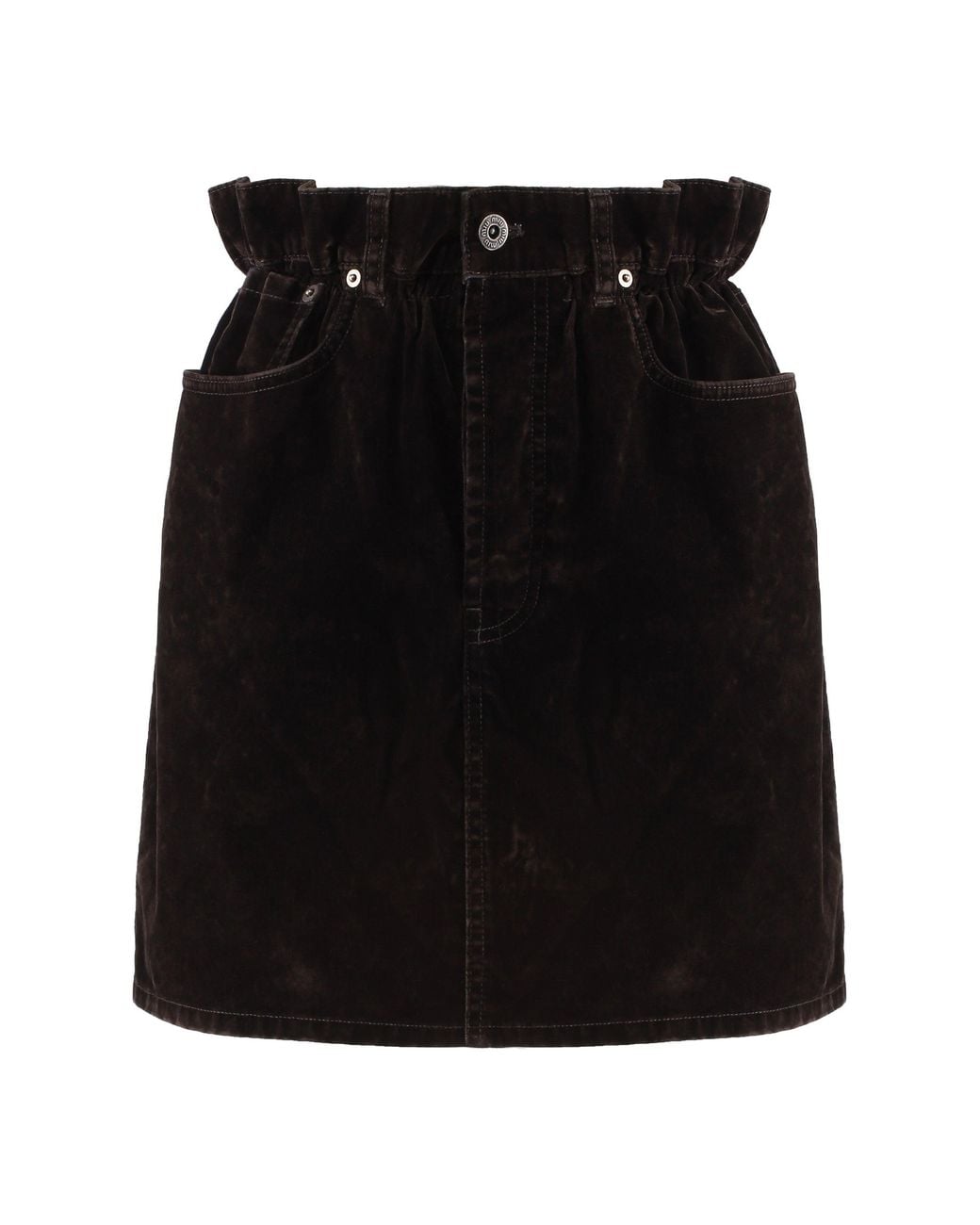 Miu Miu Black Solid Mini Skirt