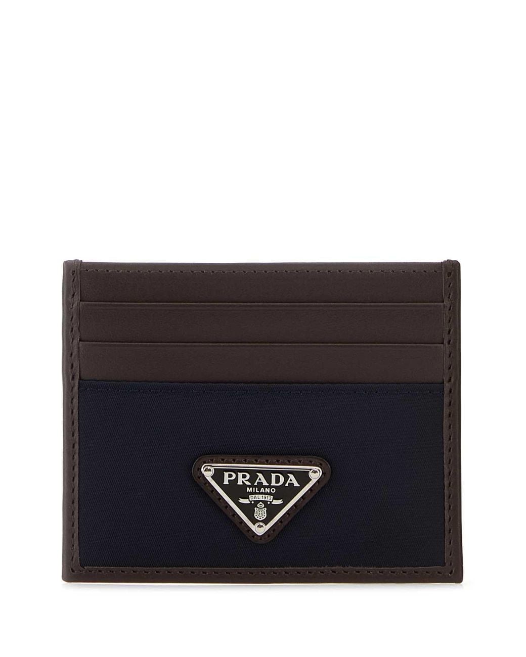 Prada Black Dark Leather Card Holder for men