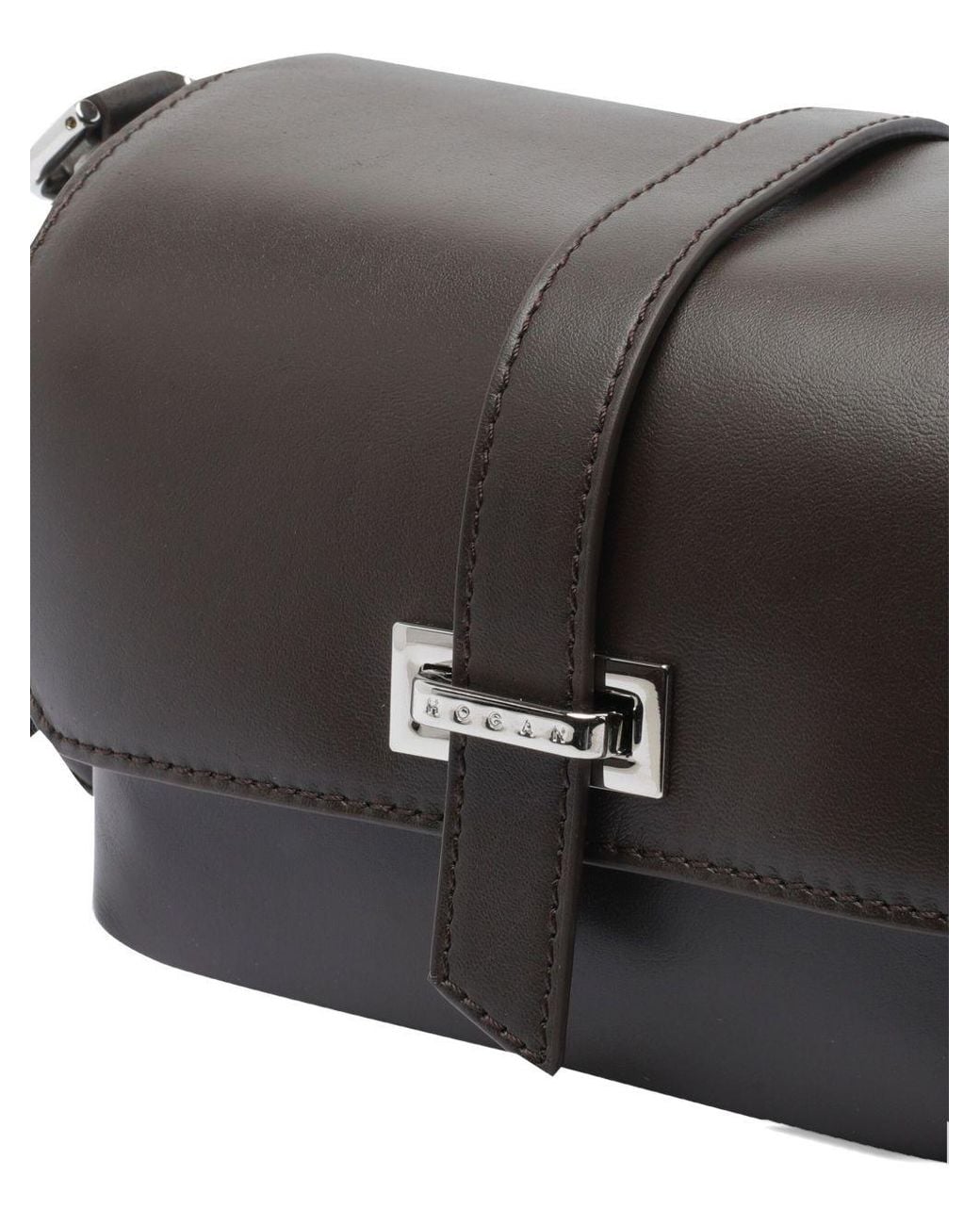 Hogan Black Small Leather Flap Bag