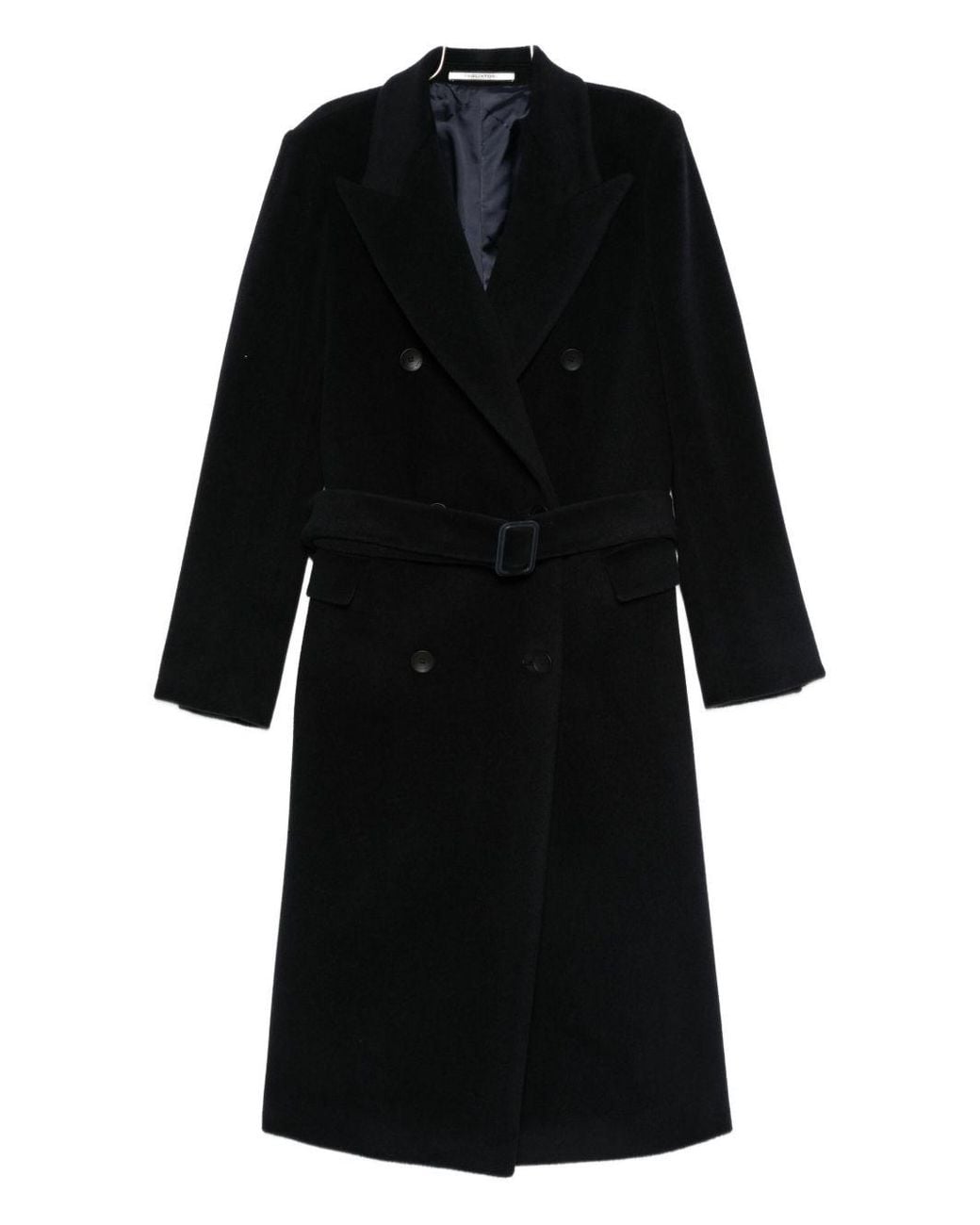 Tagliatore Black Wool Double-Bteasted Coat
