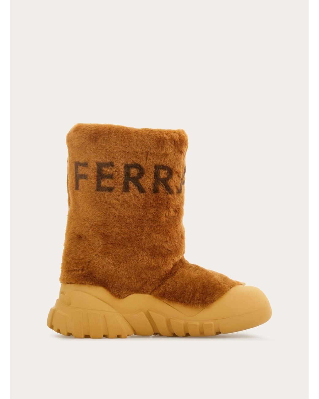 Ferragamo Brown Delphi Shearling Boot, Medium for men